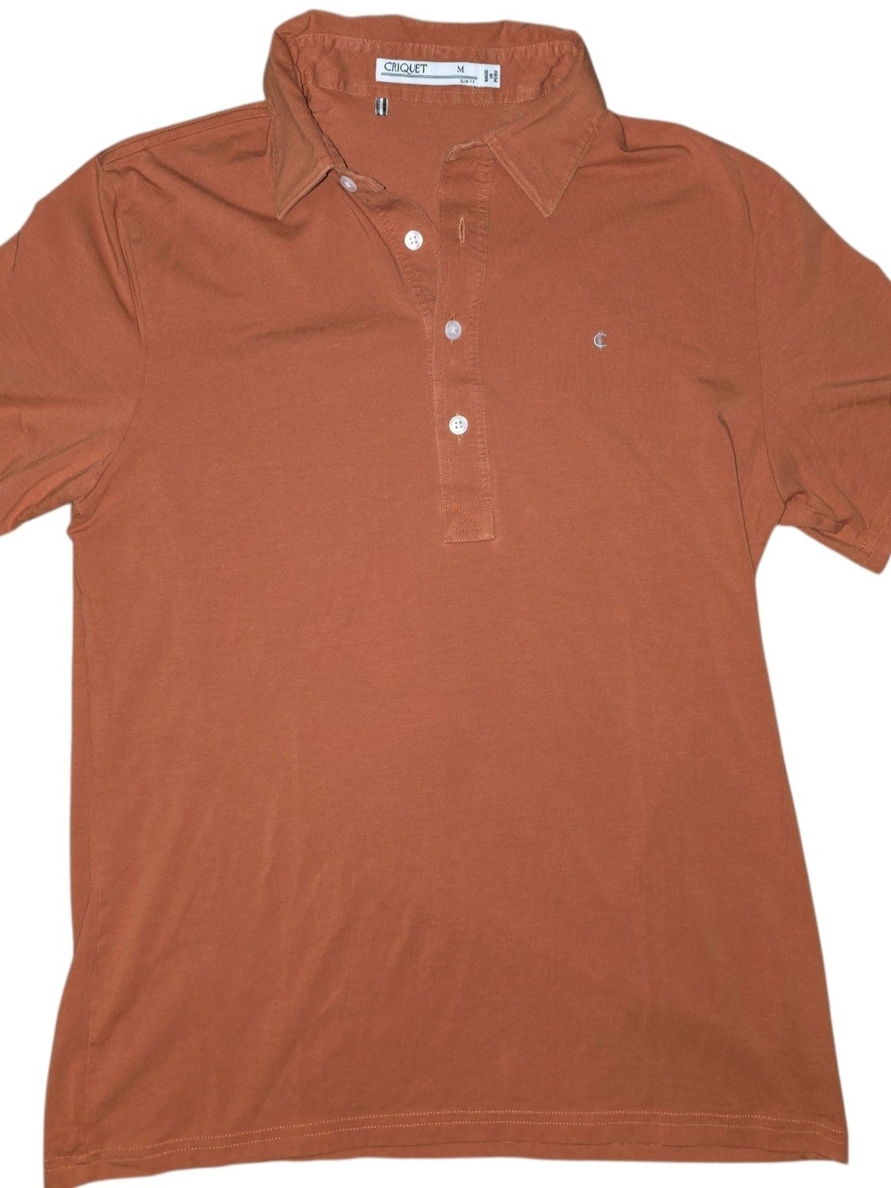 Criquet Slim Fit Top-Shelf Range Polo Orange Mens Medium Pima Cotton Stretch